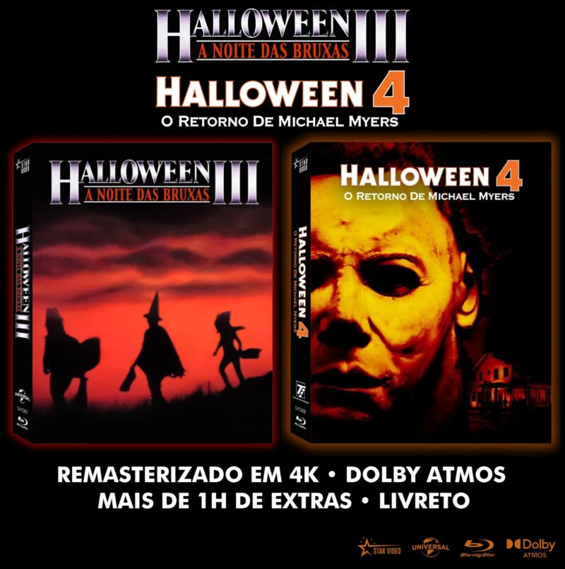 Blu-ray Halloween 3 e 4 - Edição de colecionador + Case de Acetato