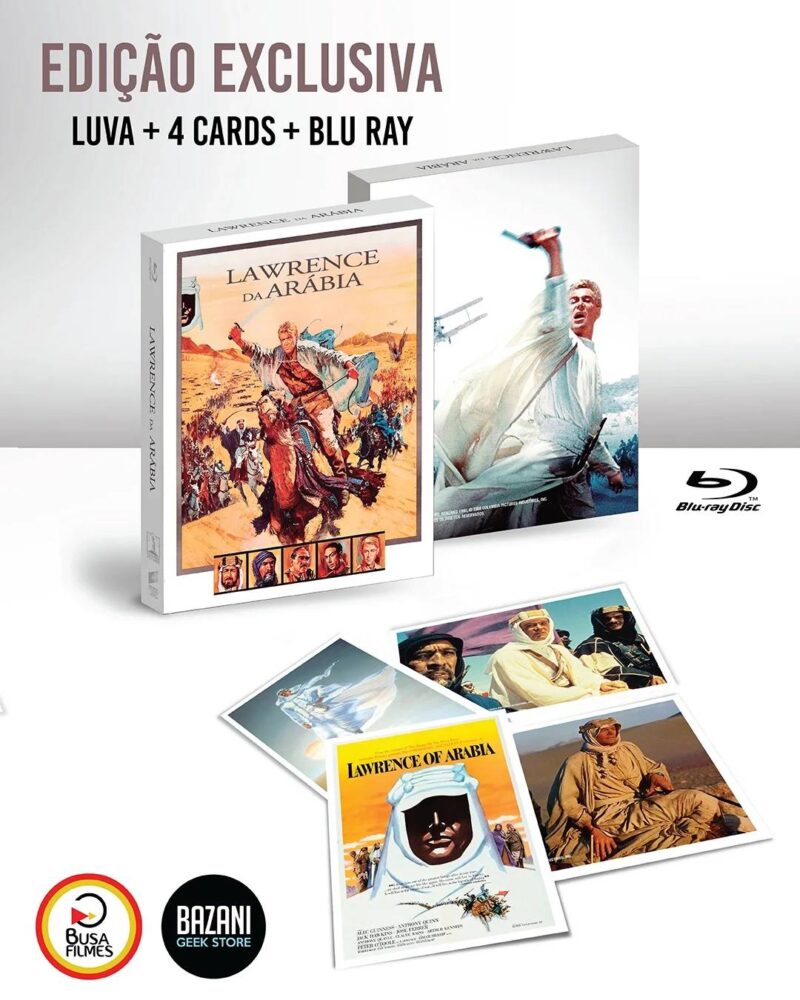 Pré-venda: Blu-ray Lawrence da Arábia - Luva Cavalaria - Duplo - Edição de colecionador com 4 Cards