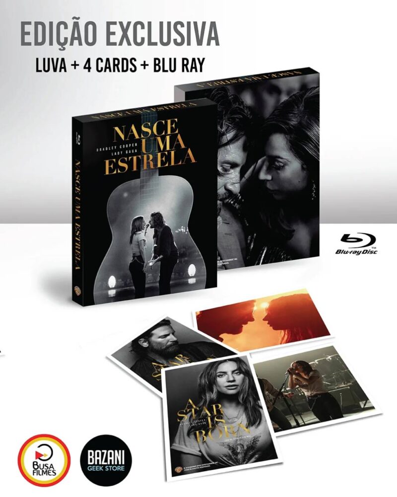 Blu-ray Nasce Uma Estrela - Luva Escura - Edição de Colecionador + 4 Cards (Pronta entrega)