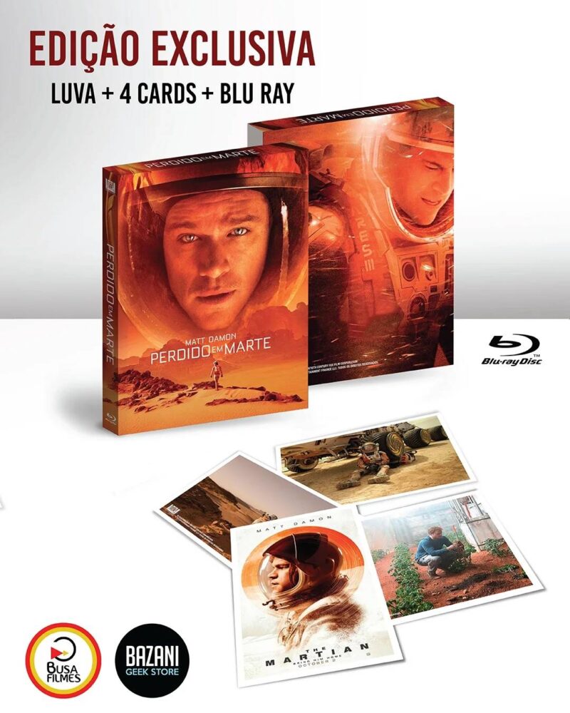 Pré-venda: Blu-ray Perdido em Marte - Luva Vermelha - Edição com Luva + Cards